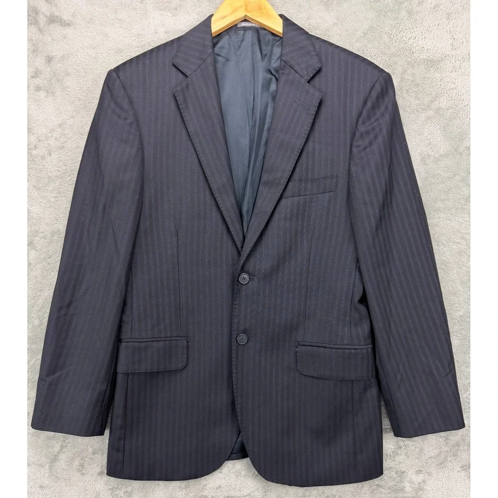 Ermenegildo Zegna Men's Trofeo‎ Blazer 36SH Navy Striped Wool